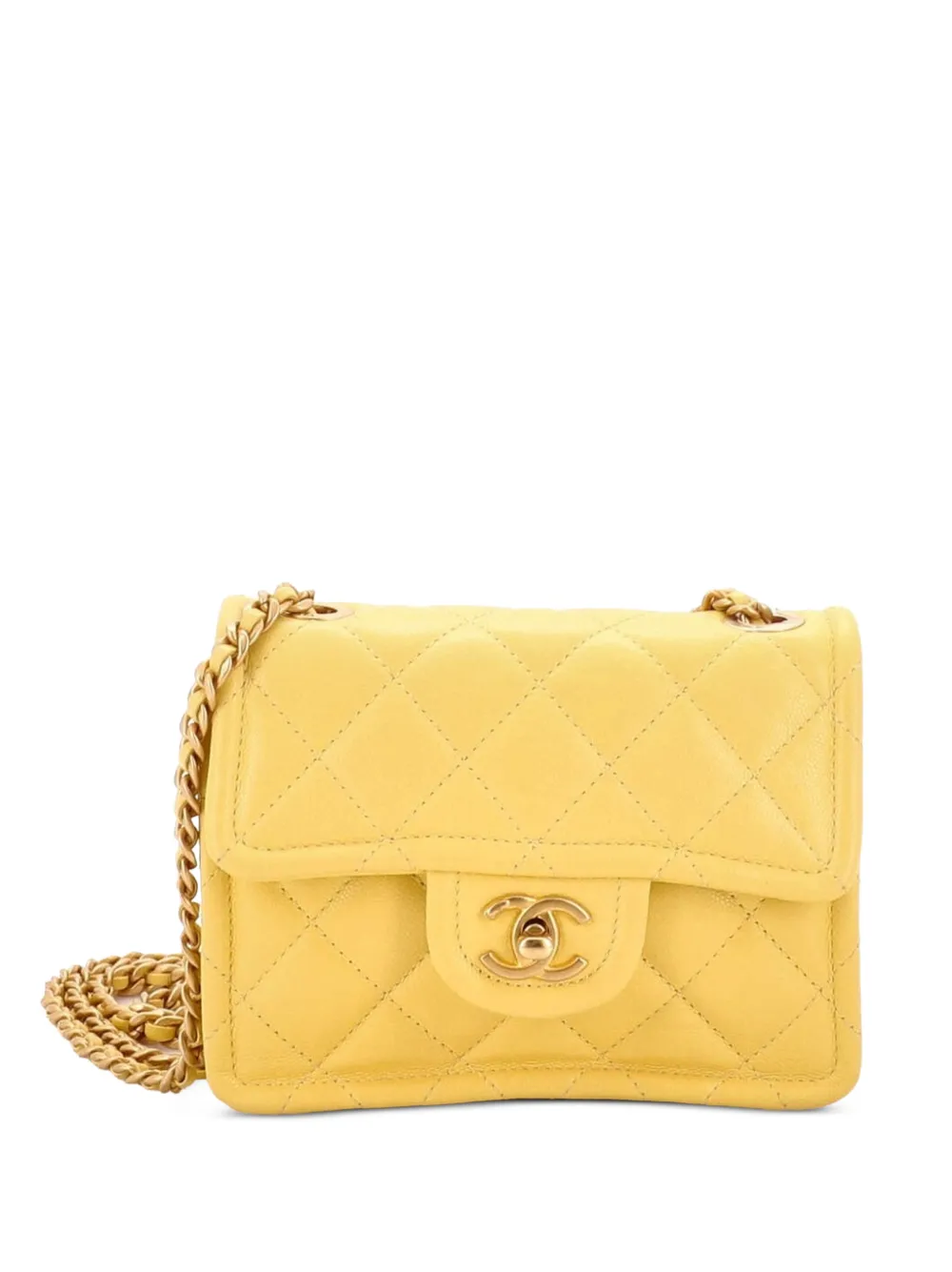 CHANEL Pre-Owned Sweet Classic Flap Bag Quilted Caviar Mini crossbody bag - Giallo