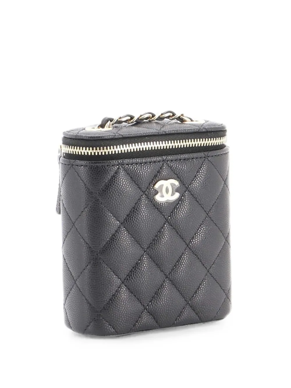 CHANEL Pre-Owned Vertical Classic Vanity Case with Chain Quilted Caviar Mini shoulder bag - Nero