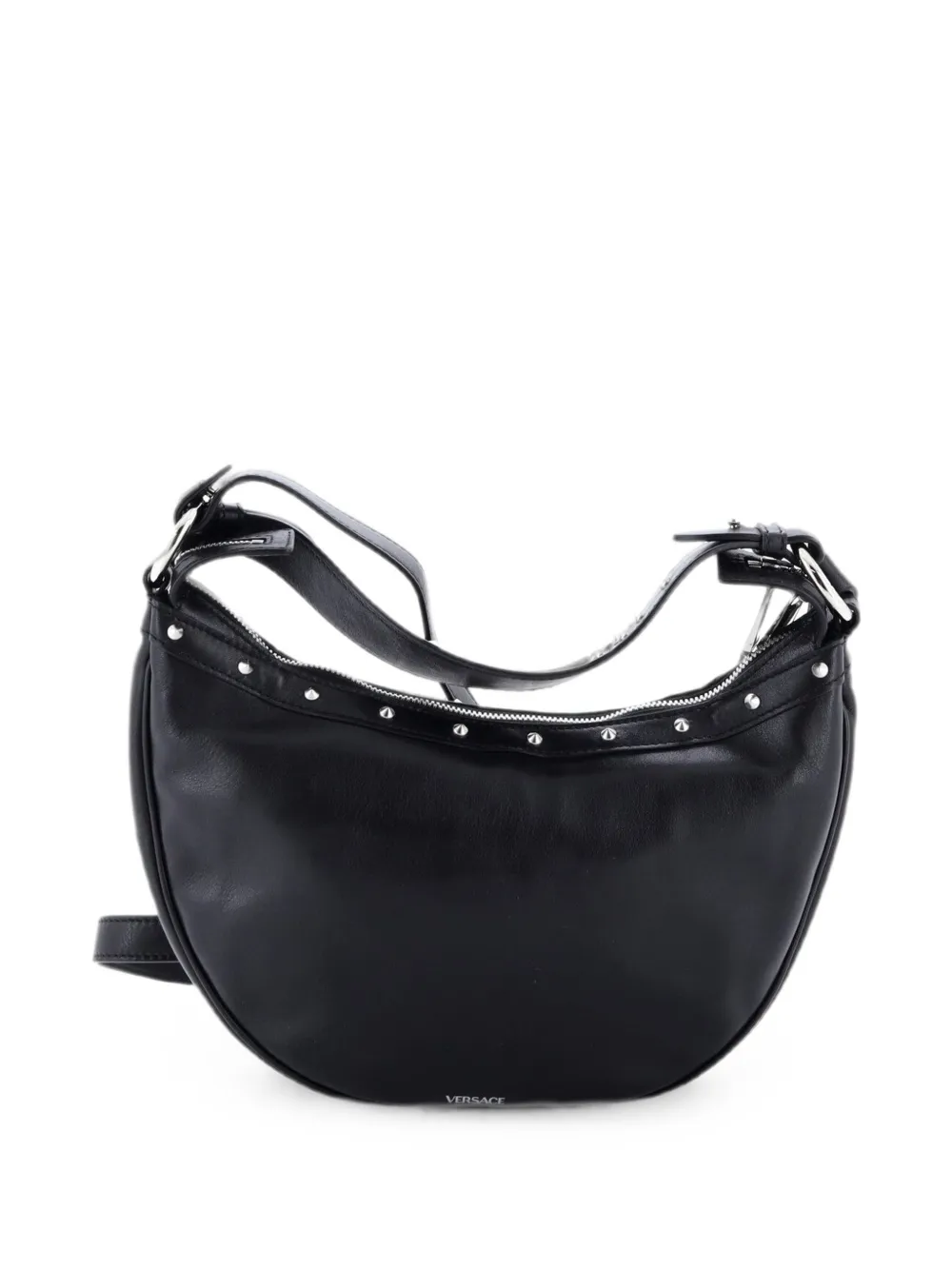 Versace Pre-Owned リピート スタッズ レザースモール ホーボーバッグ