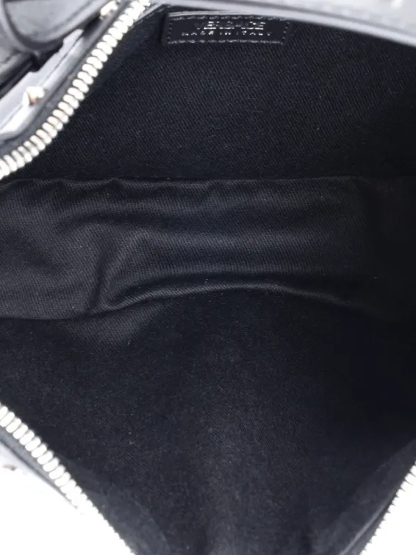 Versace Pre-Owned リピート スタッズ レザースモール ホーボーバッグ