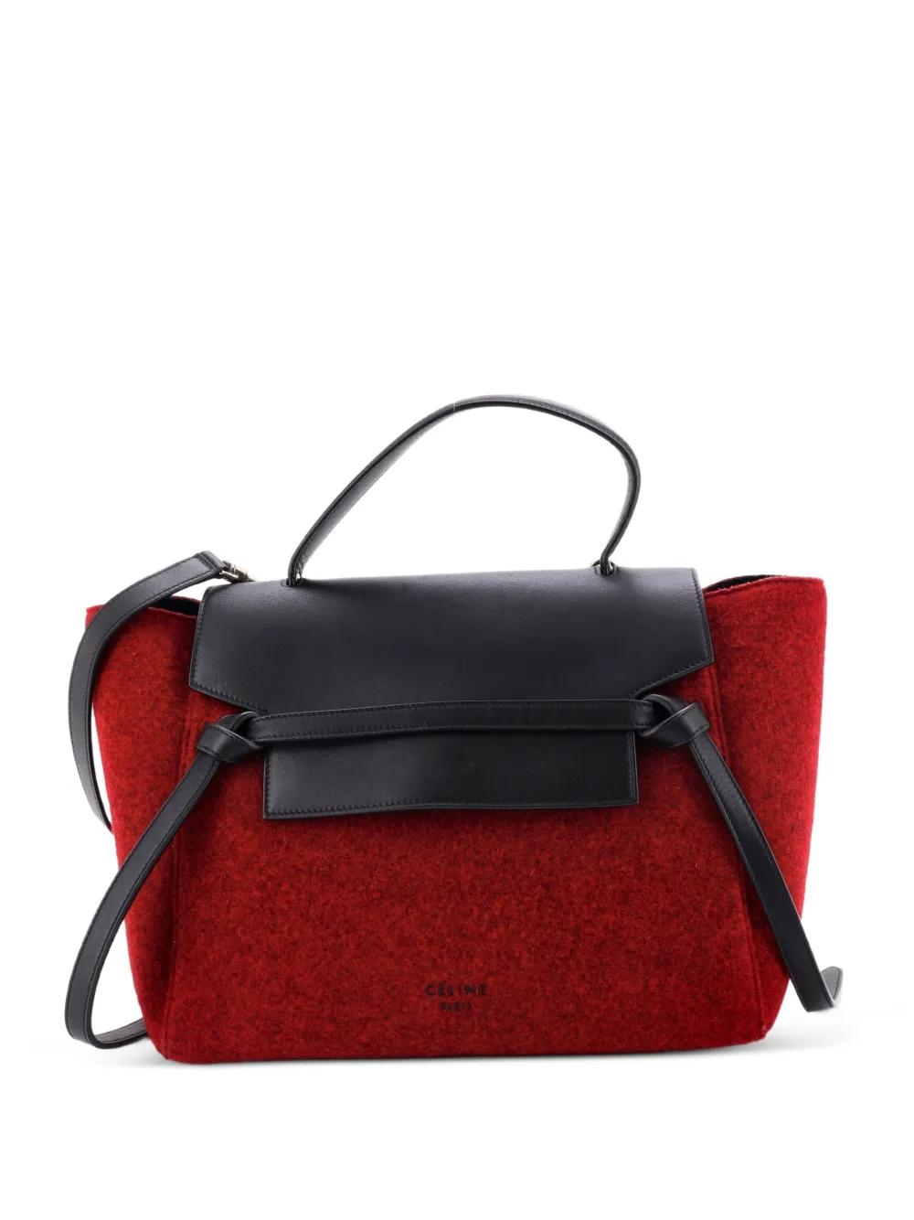 Celine Pre-Owned Belt Bag Felt and Leather Mini satchel - Rosso