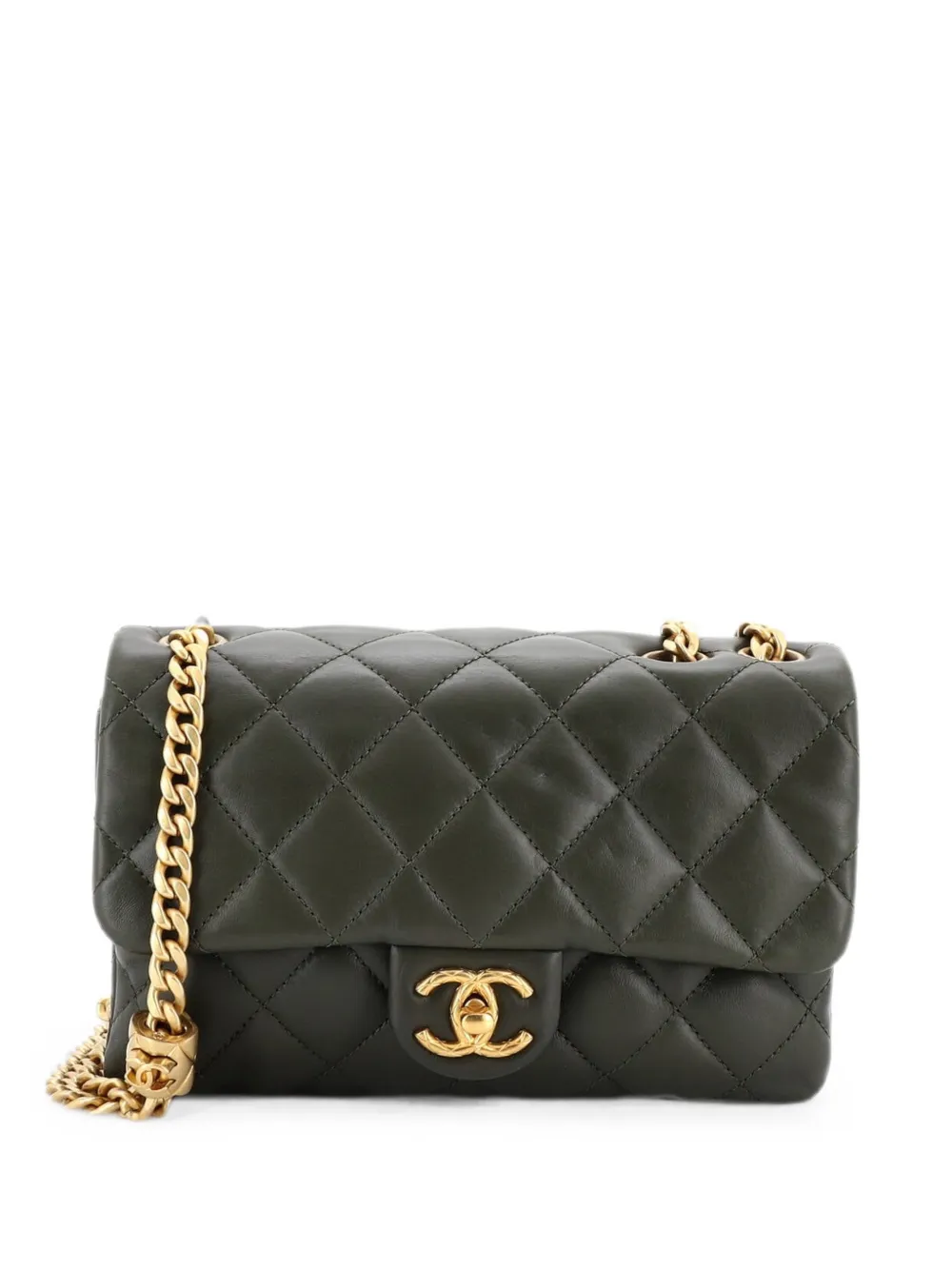 CHANEL Pre-Owned All Slide Long Flap Bag Quilted Lambskin Small shoulder bag - Verde
