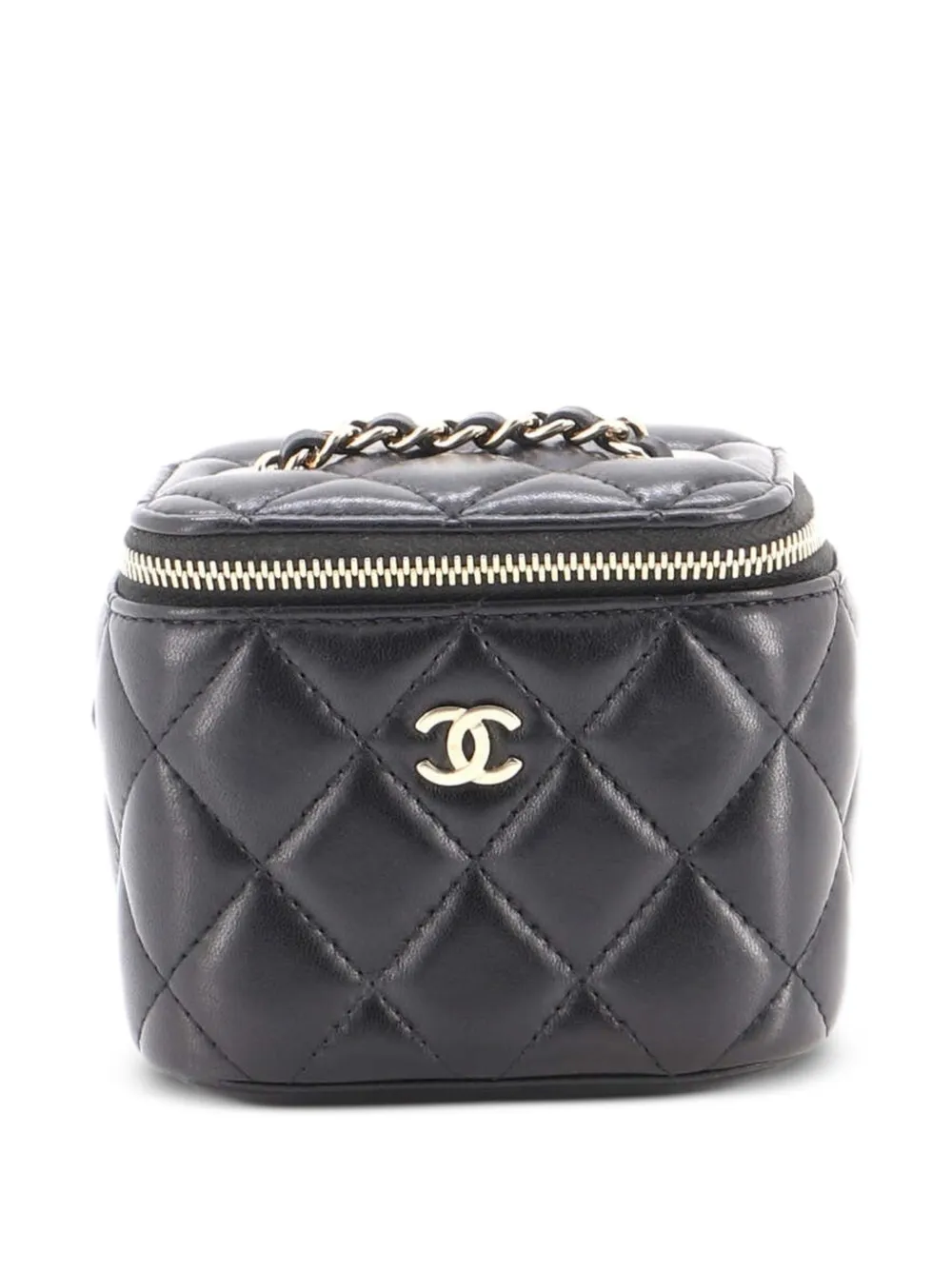 CHANEL Pre-Owned Classic Vanity Case with Chain Quilted Lambskin Mini crossbody bag - Nero