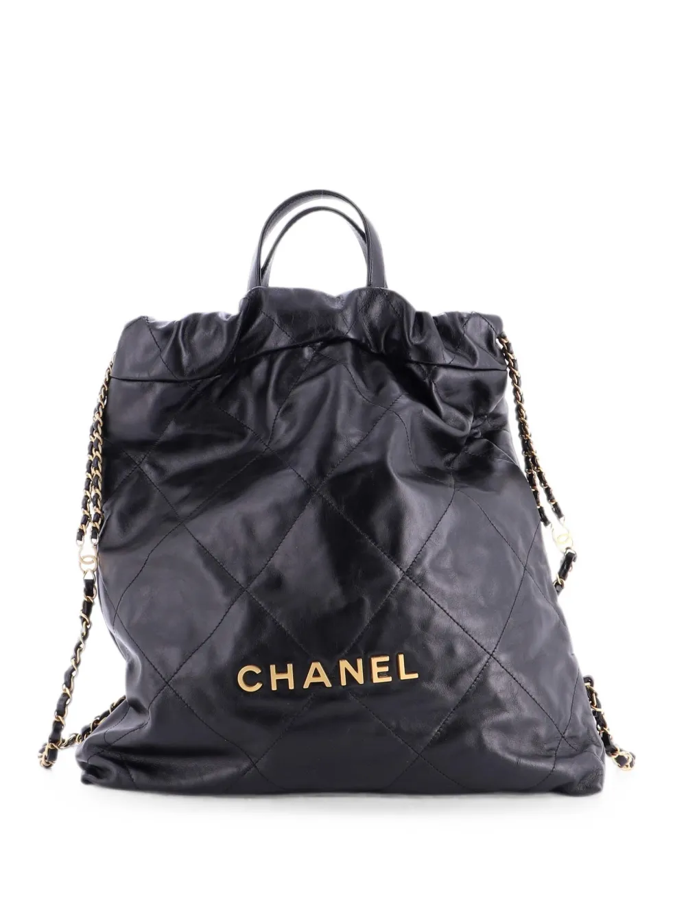 CHANEL Pre-Owned 22 Chain Quilted Calfskin Large backpack - Nero