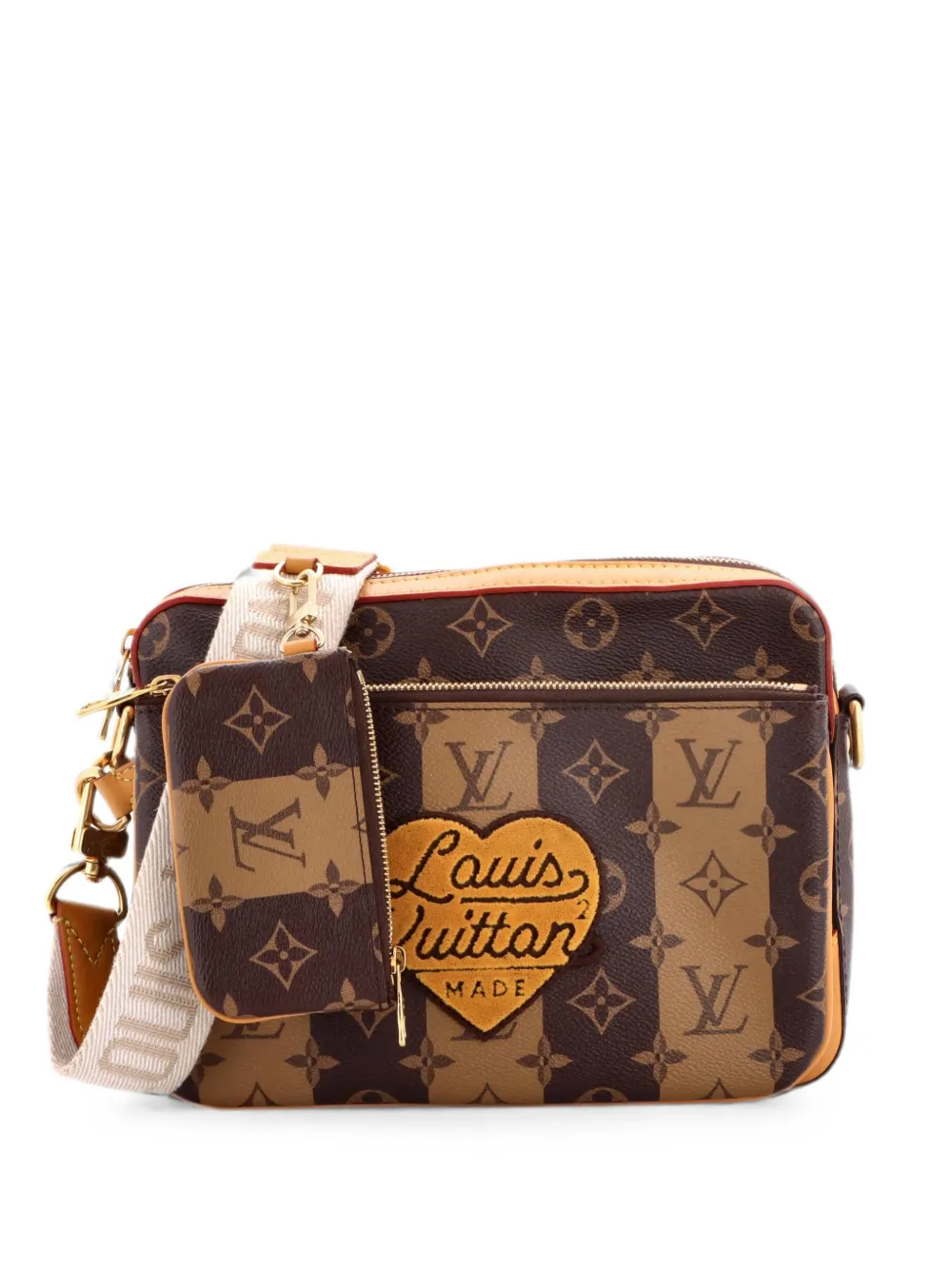Louis Vuitton Pre-Owned Nigo Trio Messenger Bag Limited Edition Stripes Monogram Canvas crossbody bag - Marrone