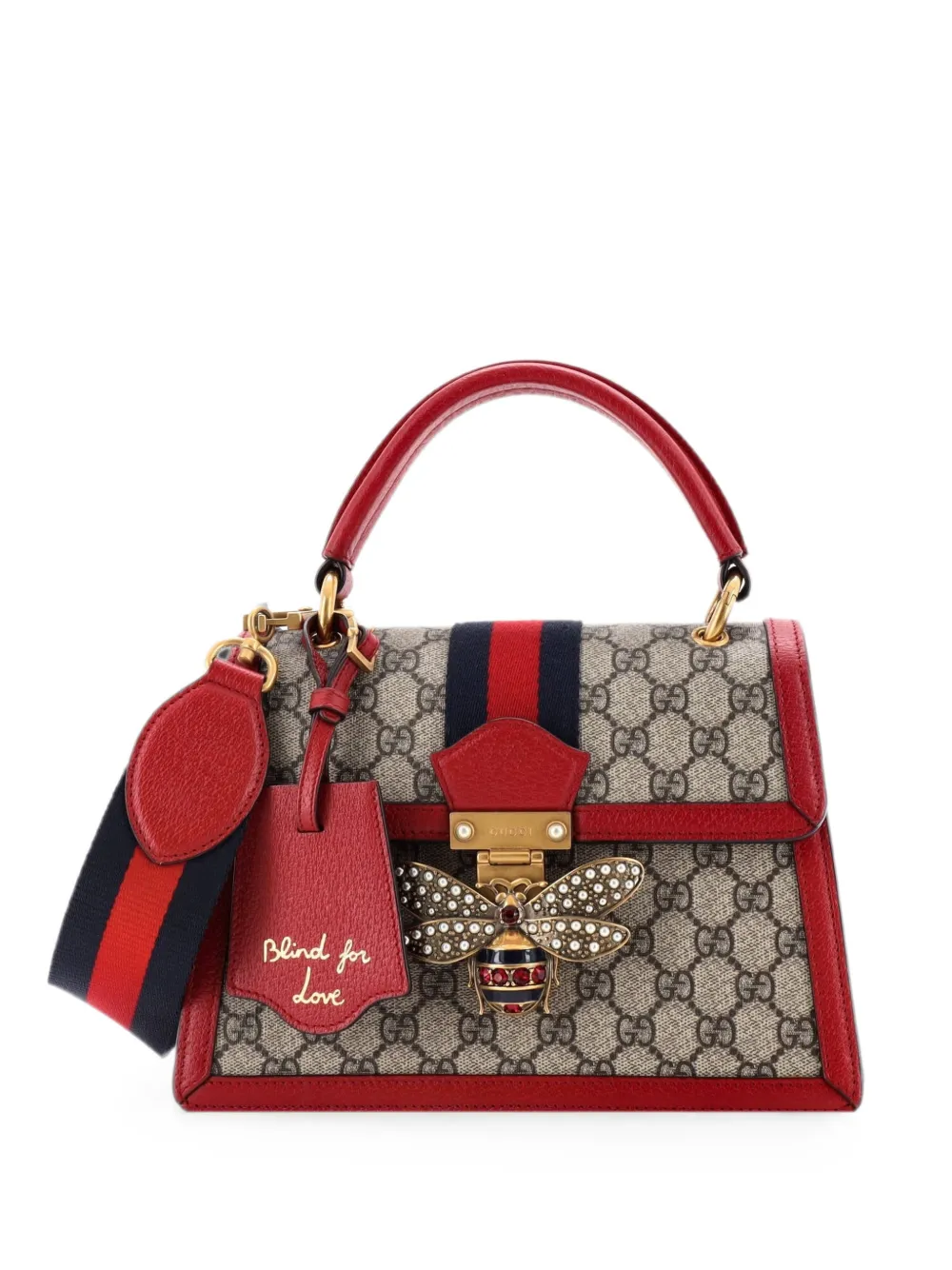 Gucci Pre-Owned Queen Margaret Top Handle Bag GG Coated Canvas with Leather Small satchel - Rosso