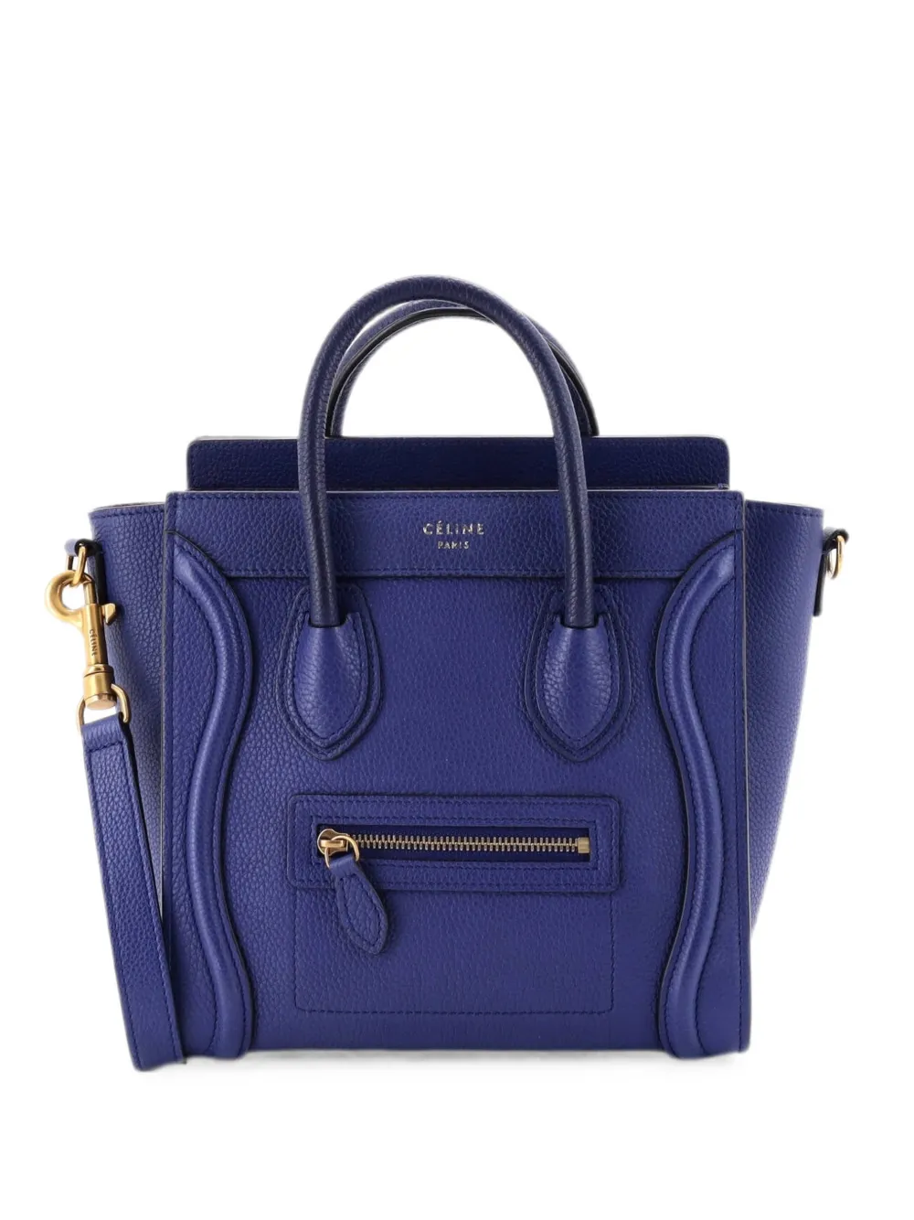 Celine Pre-Owned Luggage Bag Grainy Leather Nano crossbody bag - Blau