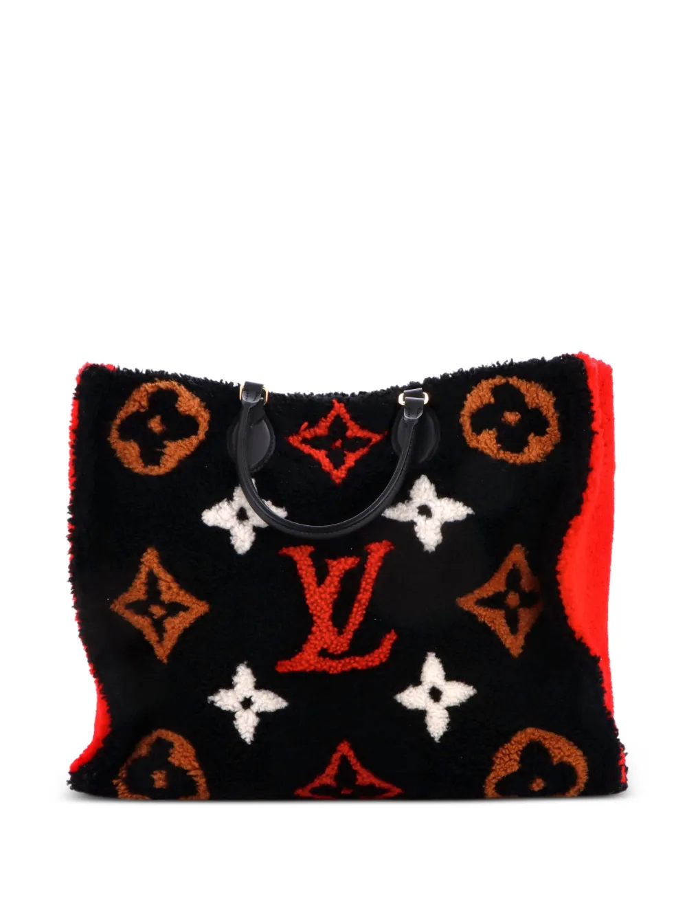 Louis Vuitton Pre-Owned OnTheGo Monogram Giant Teddy Fleece GM tote bag - Schwarz