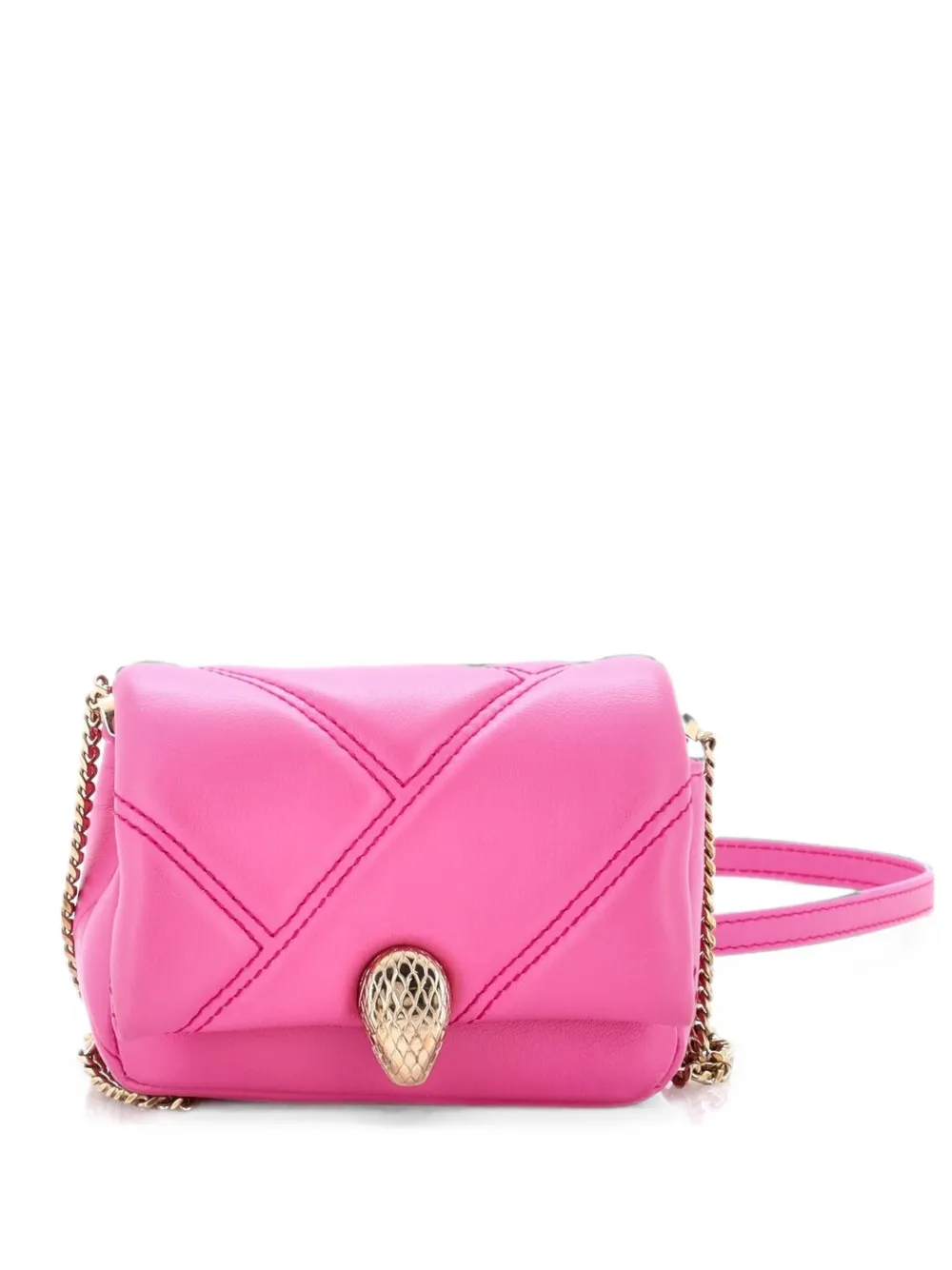 Bvlgari Pre-Owned Serpenti Cabochon Shoulder Bag Diagonal Quilted Leather Micro crossbody bag - Rosa