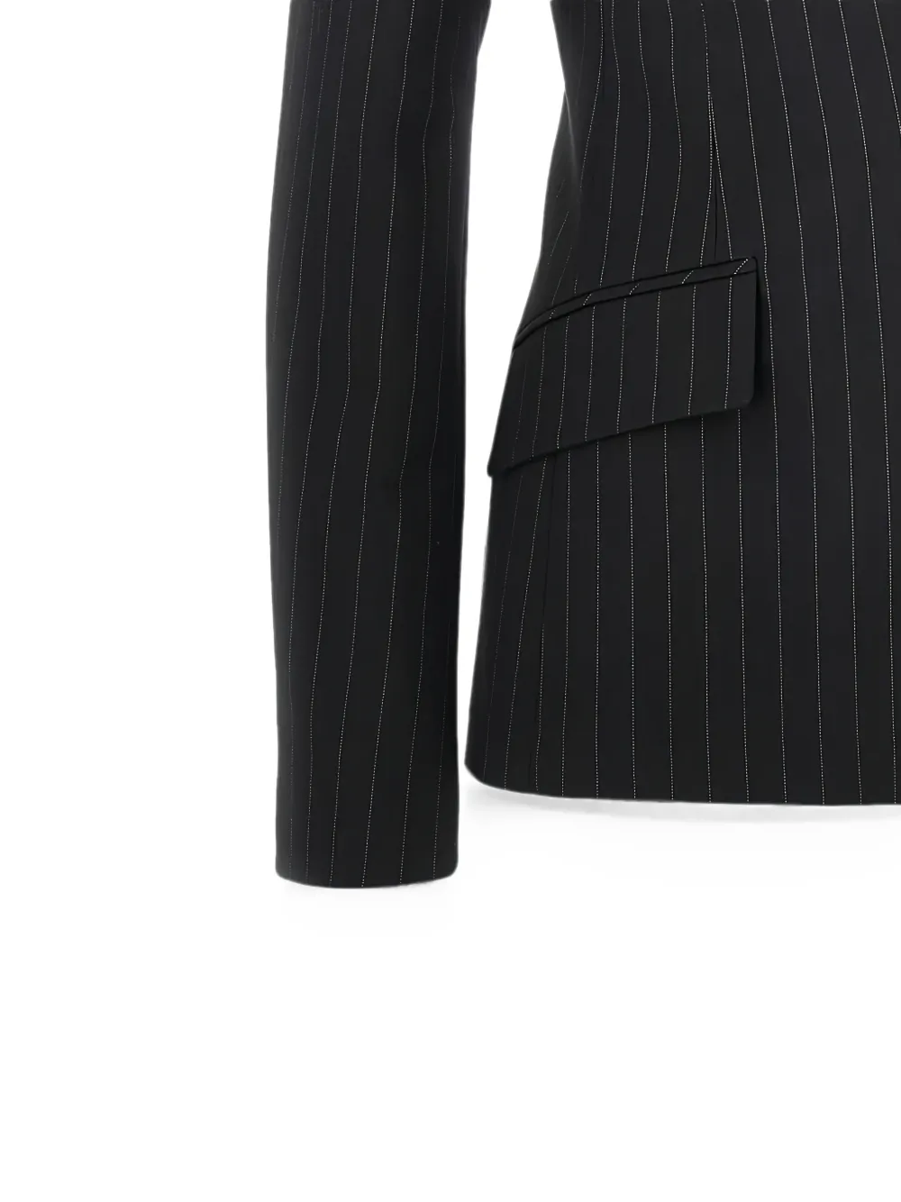 THE ANDAMANE Bianca blazer met krijtstreep en enkele rij knopen Zwart