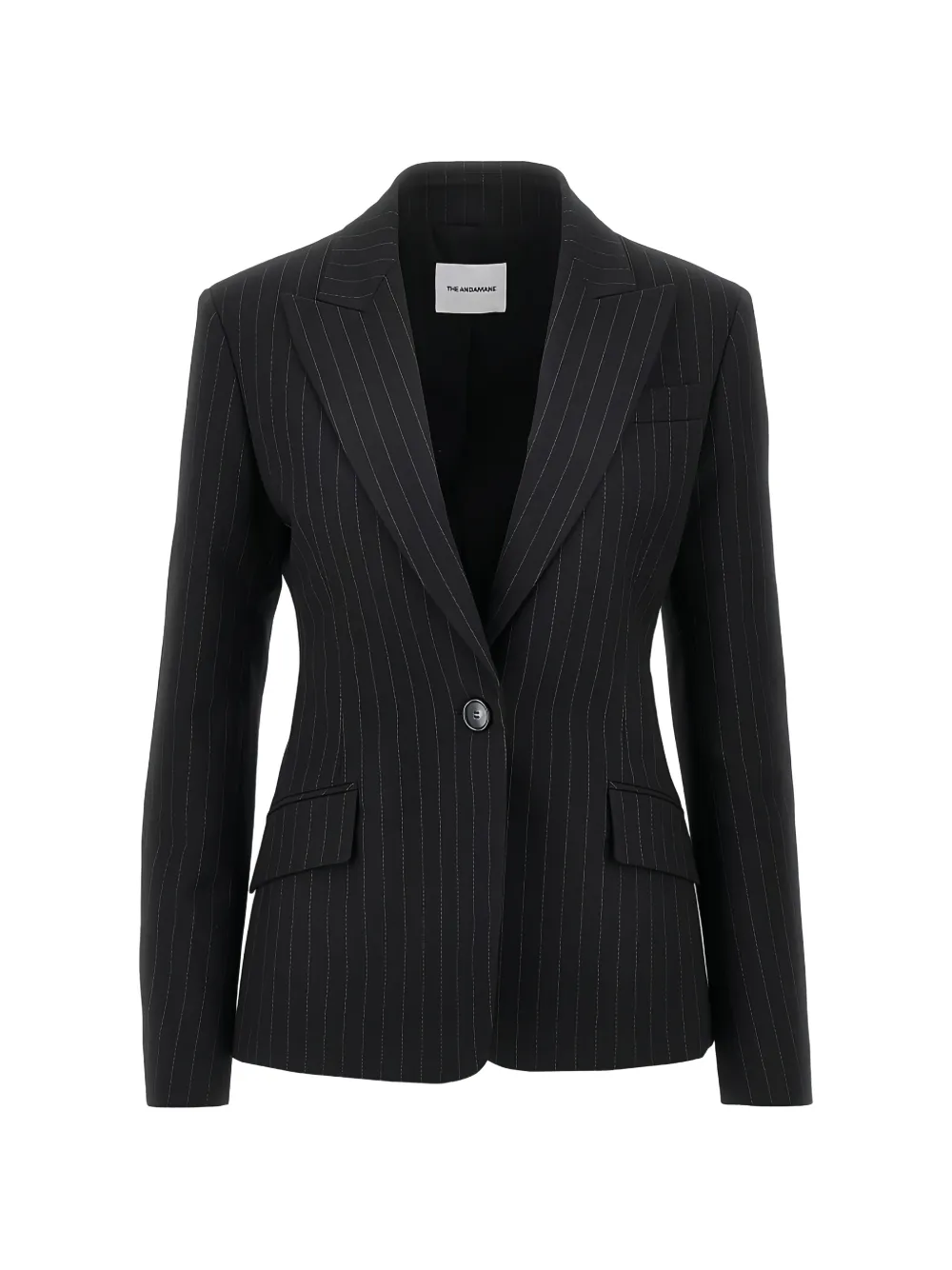 THE ANDAMANE Bianca pinstripe blazer - Schwarz