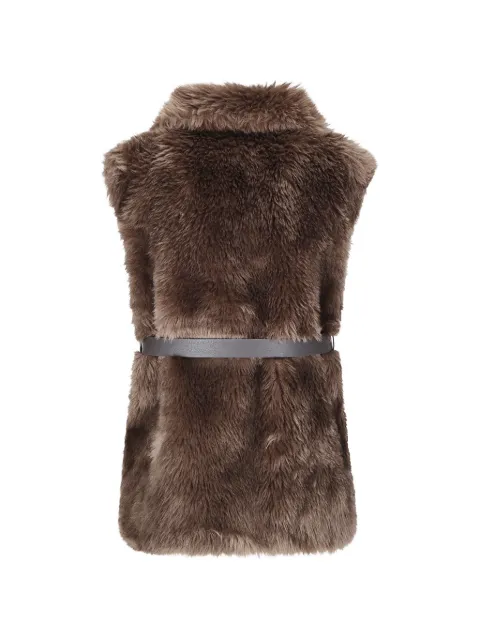 P.A.R.O.S.H. belted faux-fur gilet
