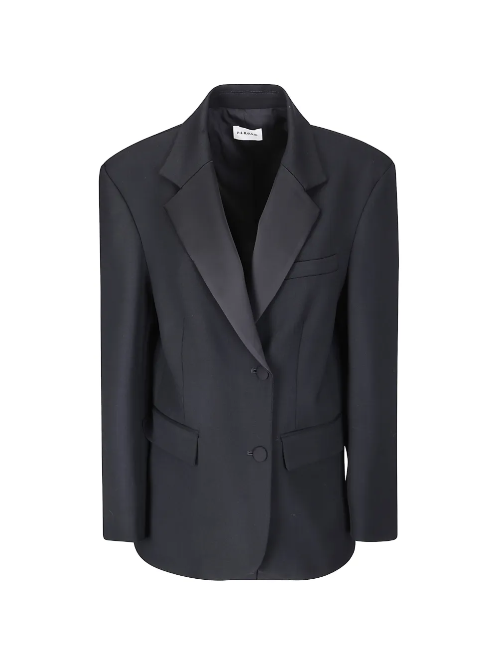 P.A.R.O.S.H. satin-lapel blazer - Schwarz