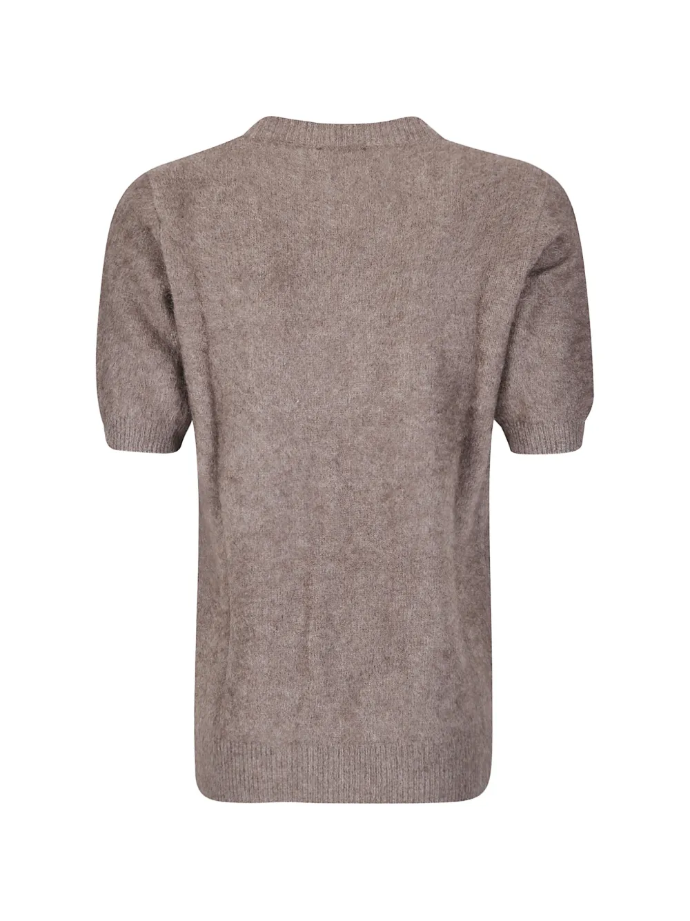 P.A.R.O.S.H. Sweater met gemêleerd effect en korte mouwen Bruin