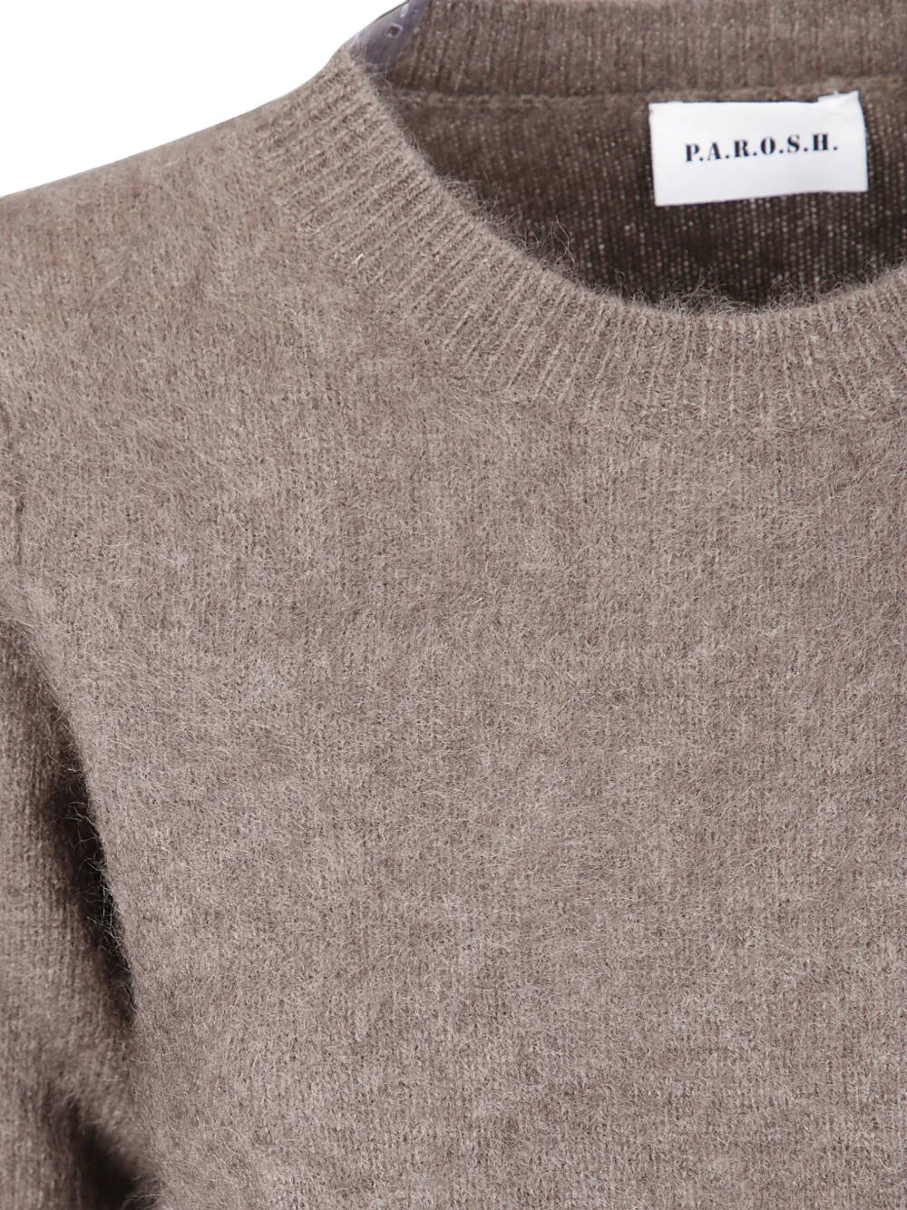 P.A.R.O.S.H. Sweater met gemêleerd effect en korte mouwen Bruin