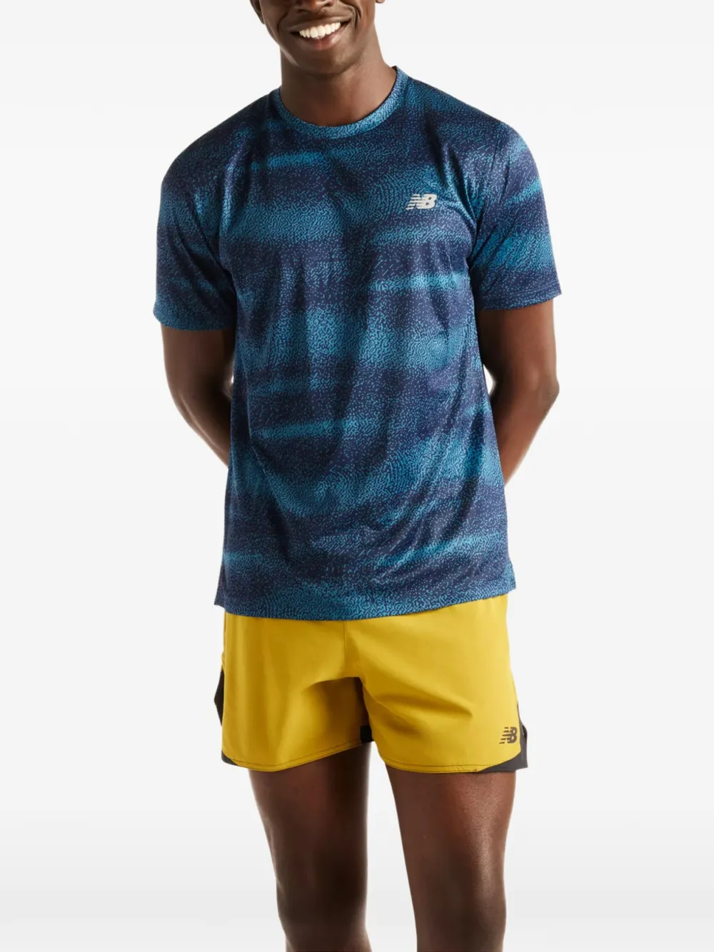 New Balance RC Essential printed T-shirt Blauw