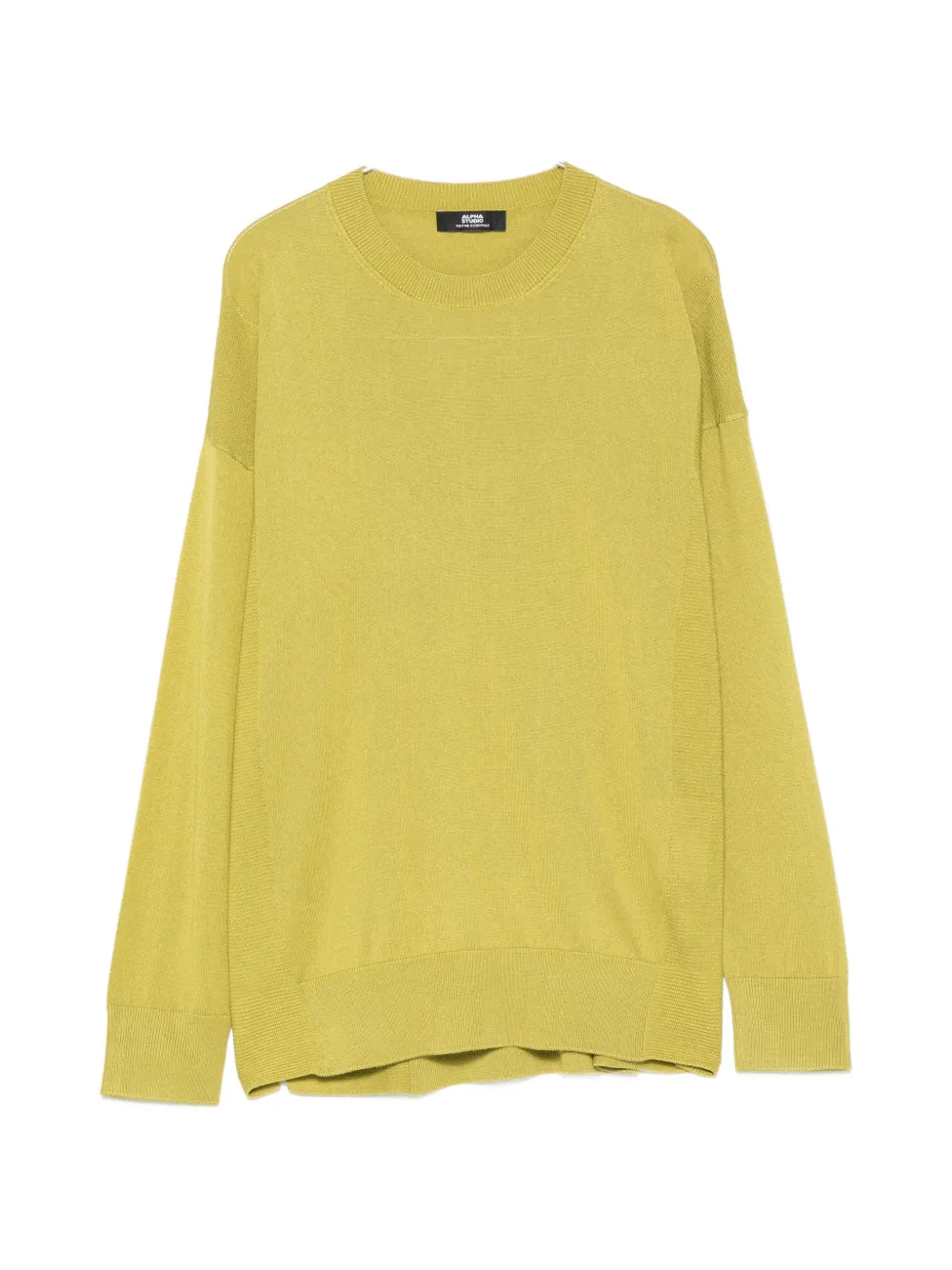 ALPHA STUDIO crew neck side-slit sweater - Grün