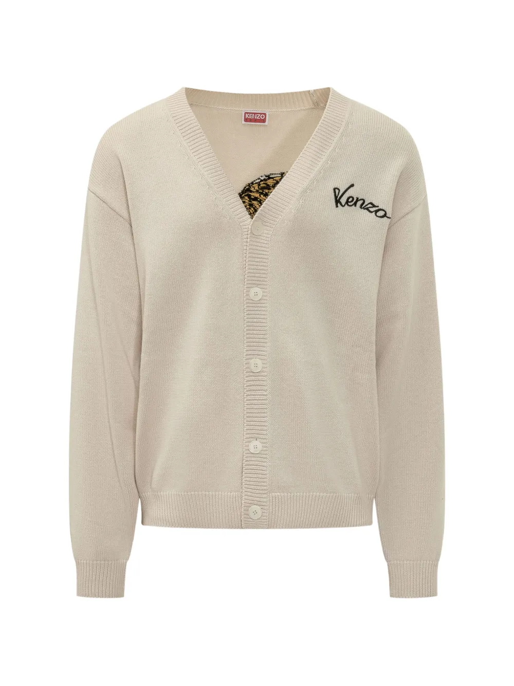 Kenzo Cardigan KENZO Jumping Tiger con ricamo - Toni neutri