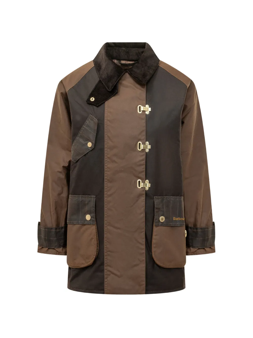 Barbour Felton checked waxed-cotton coat - Marrone