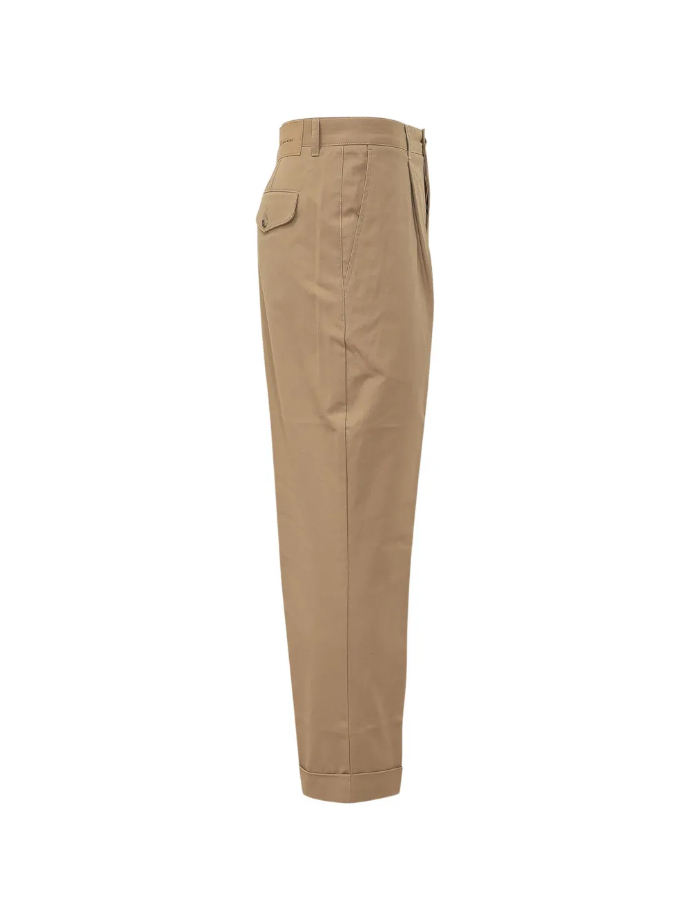 AMI Paris Geplooide broek met omgeslagen pijpen Beige