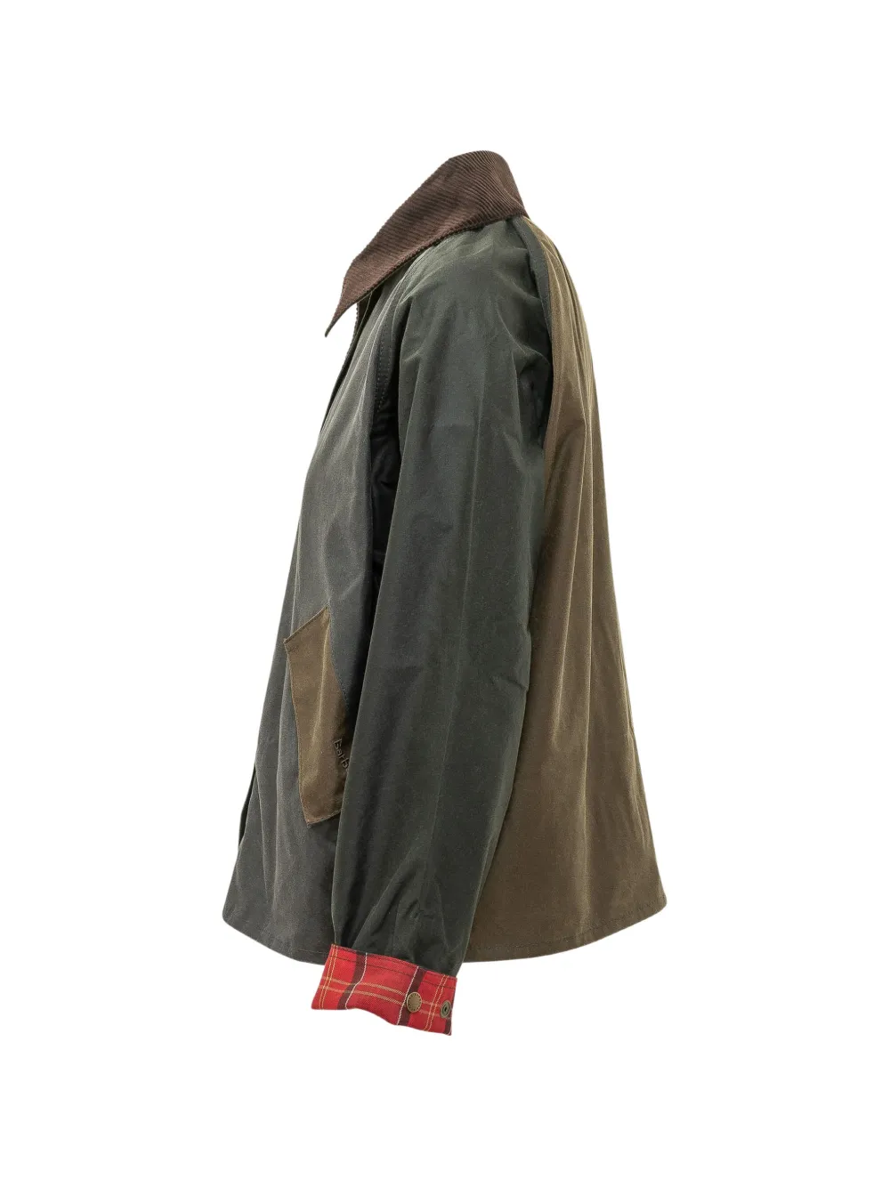 Barbour Gewaxt jack met patchwork Groen