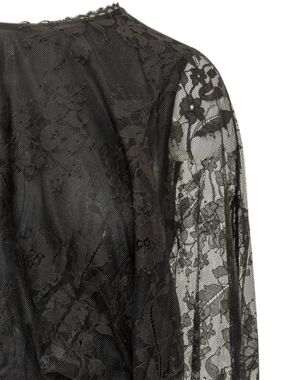 ZIMMERMANN Asymmetrische top met bloemenkant Zwart