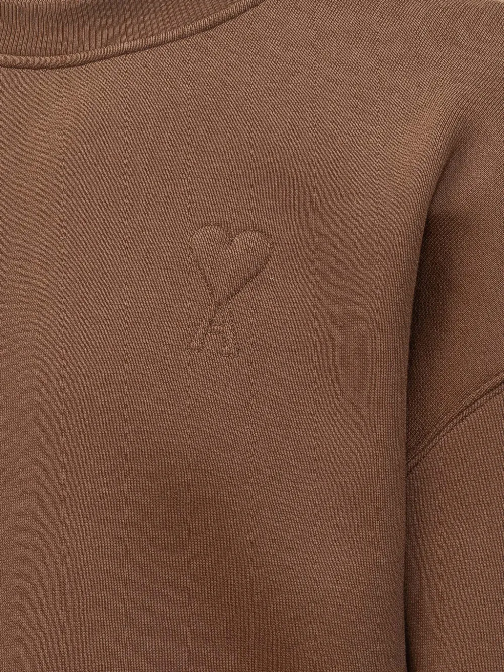 AMI Paris Ami De Coeur trui met ronde hals Bruin