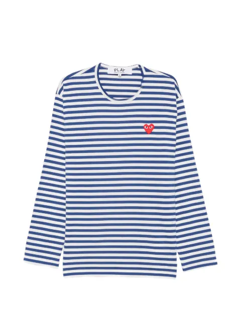 Comme Des Garçons Play striped heart-patch T-shirt