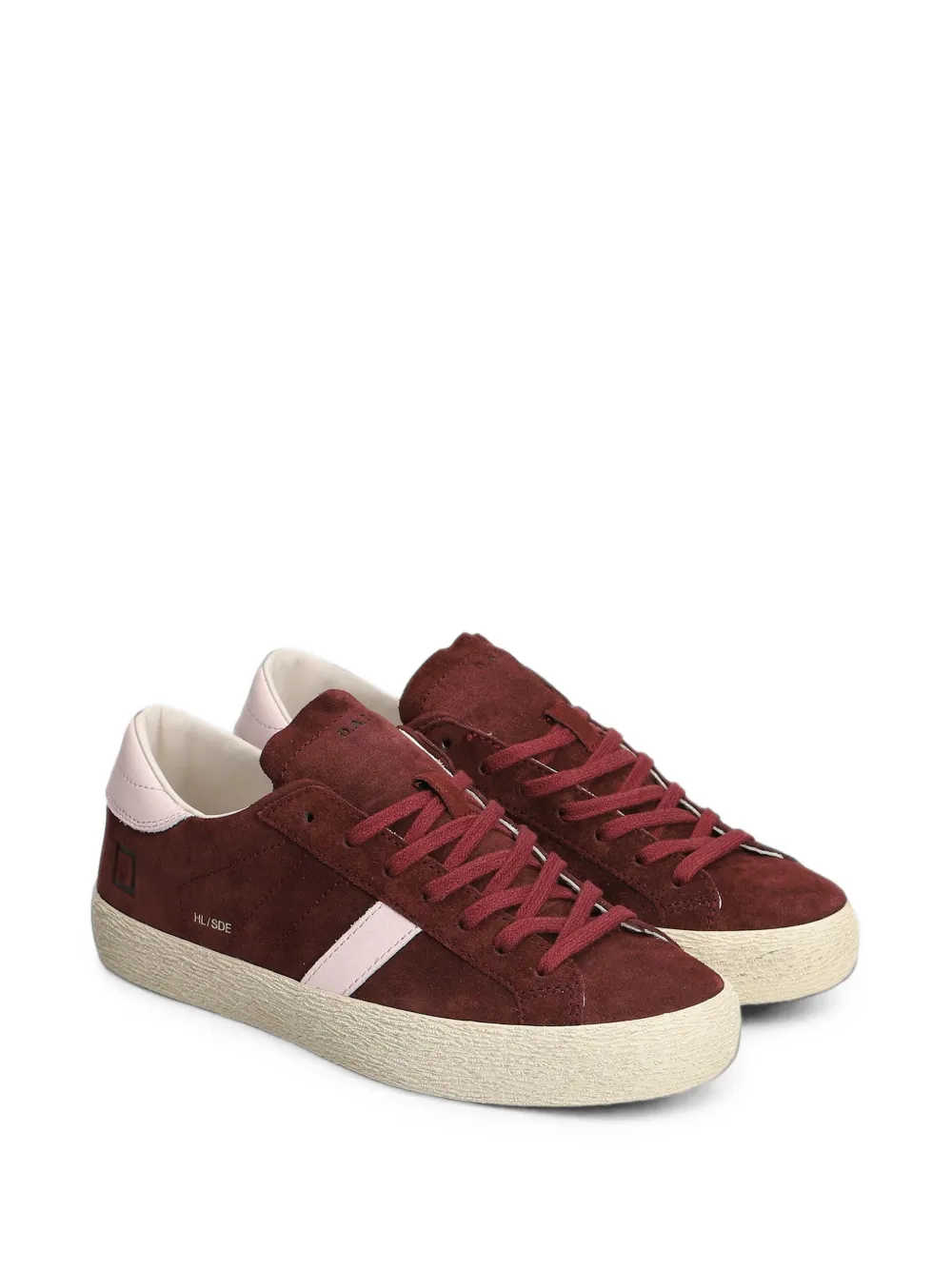 D.A.T.E. Hill Low Block suède sneakers met vlakken Rood