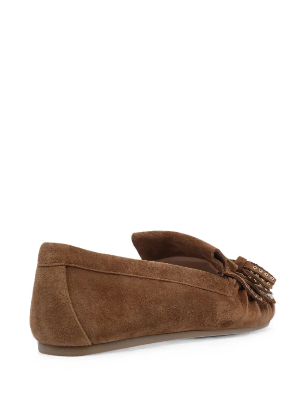 Stuart Weitzman Barry fringed suede loafers Bruin