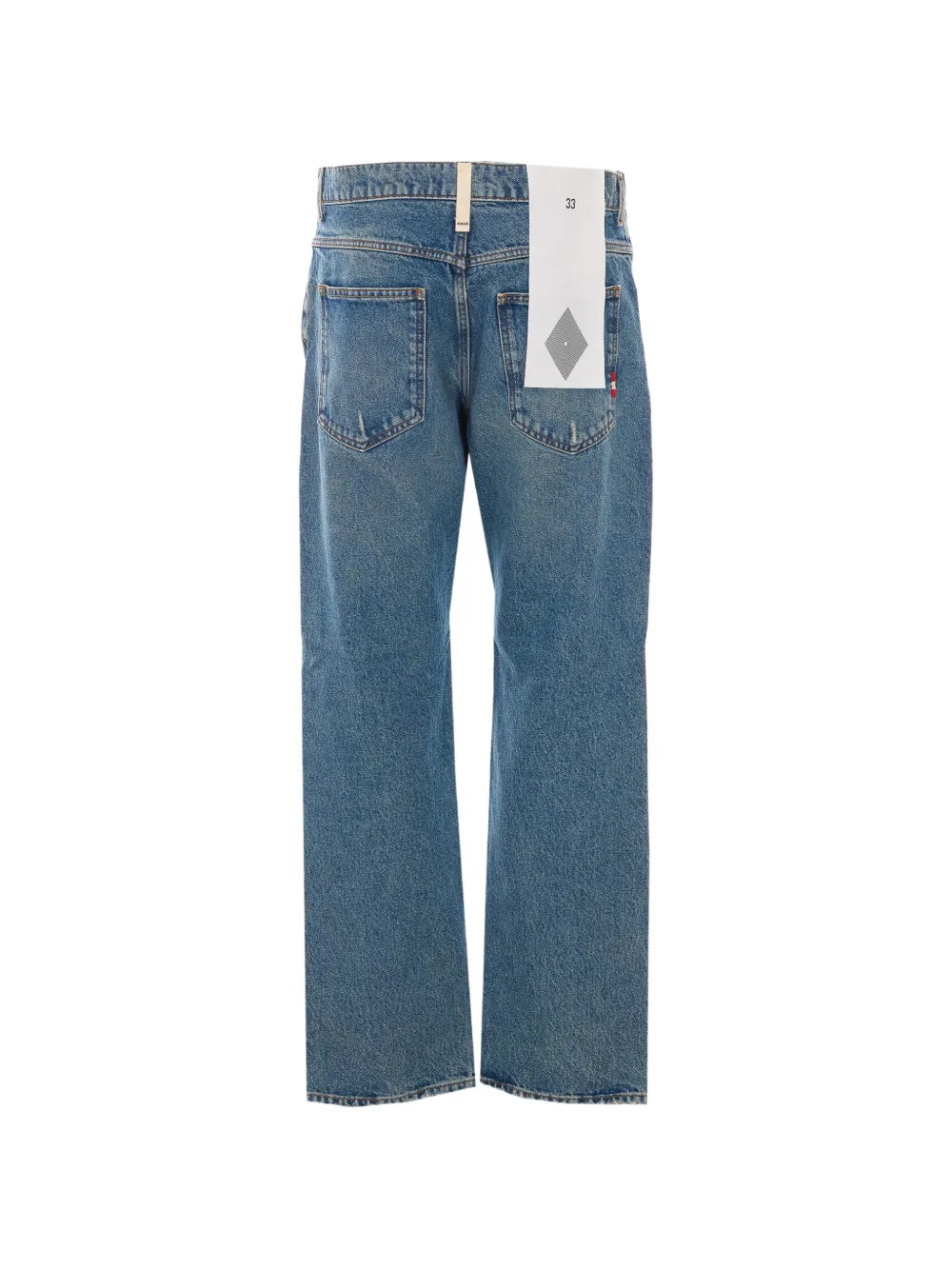AMISH James gerafelde straight jeans Blauw