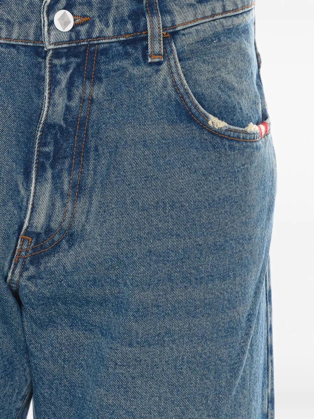 AMISH James gerafelde straight jeans Blauw