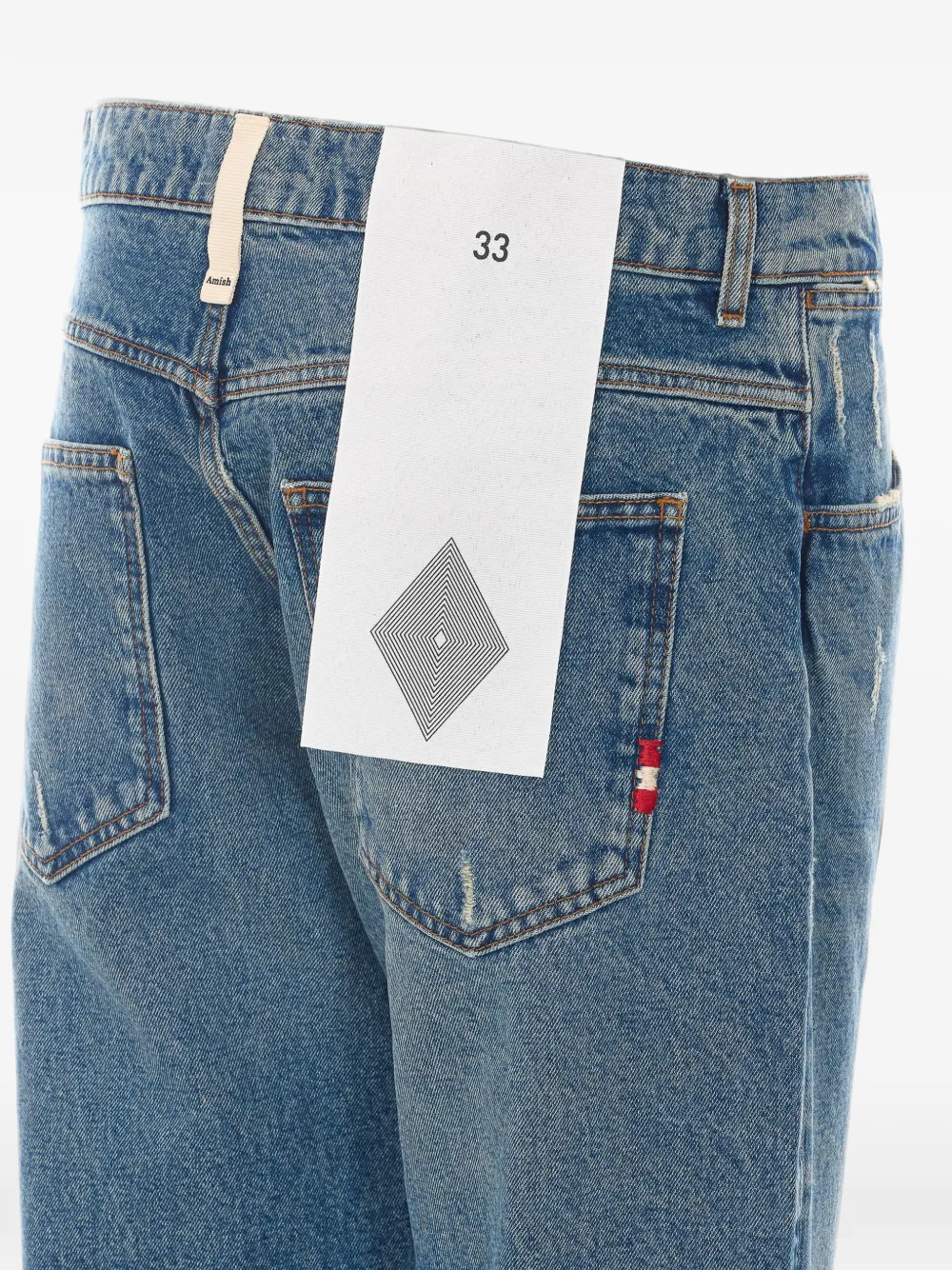 AMISH James gerafelde straight jeans Blauw