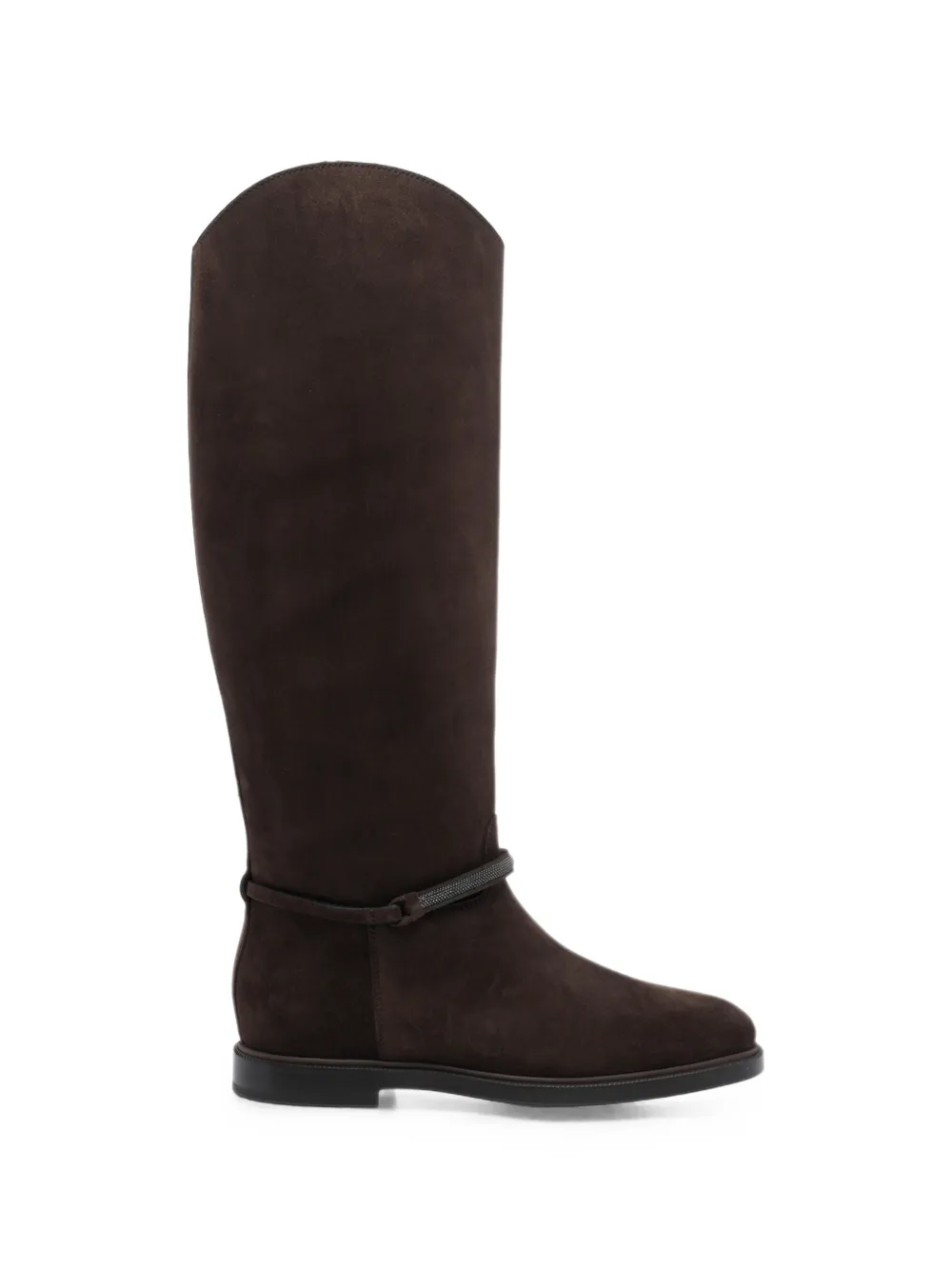 Brunello Cucinelli Monili-embellished suede boots Bruin