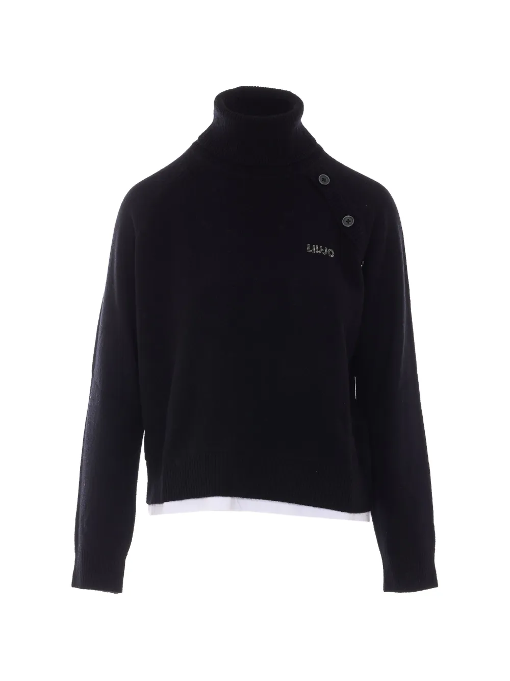 LIU JO button-detail roll-neck sweater - Nero