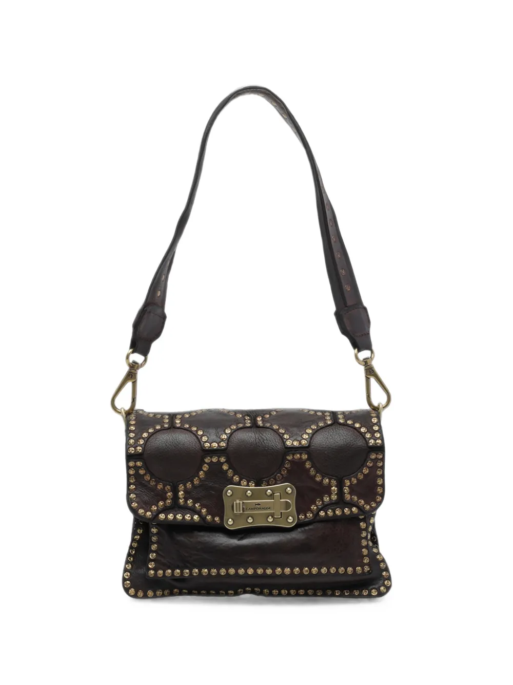 Campomaggi Agnese stud-embellished leather shoulder bag - Marrone