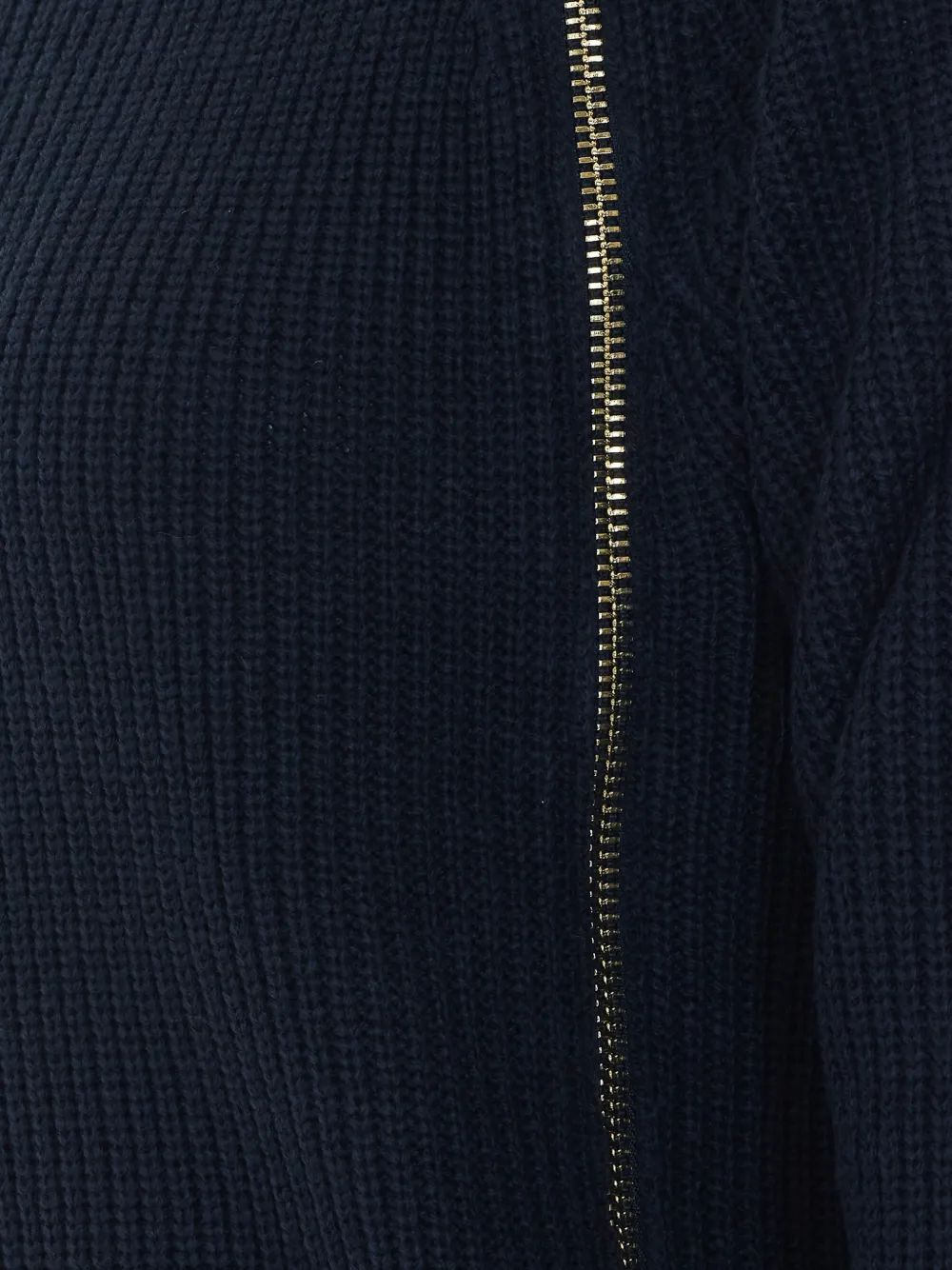 LIU JO Ribgebreide trui met asymmetrische rits Blauw