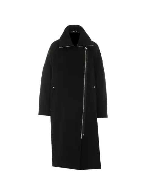 Moose Knuckles asymmetric-zip ribbed-collar coat