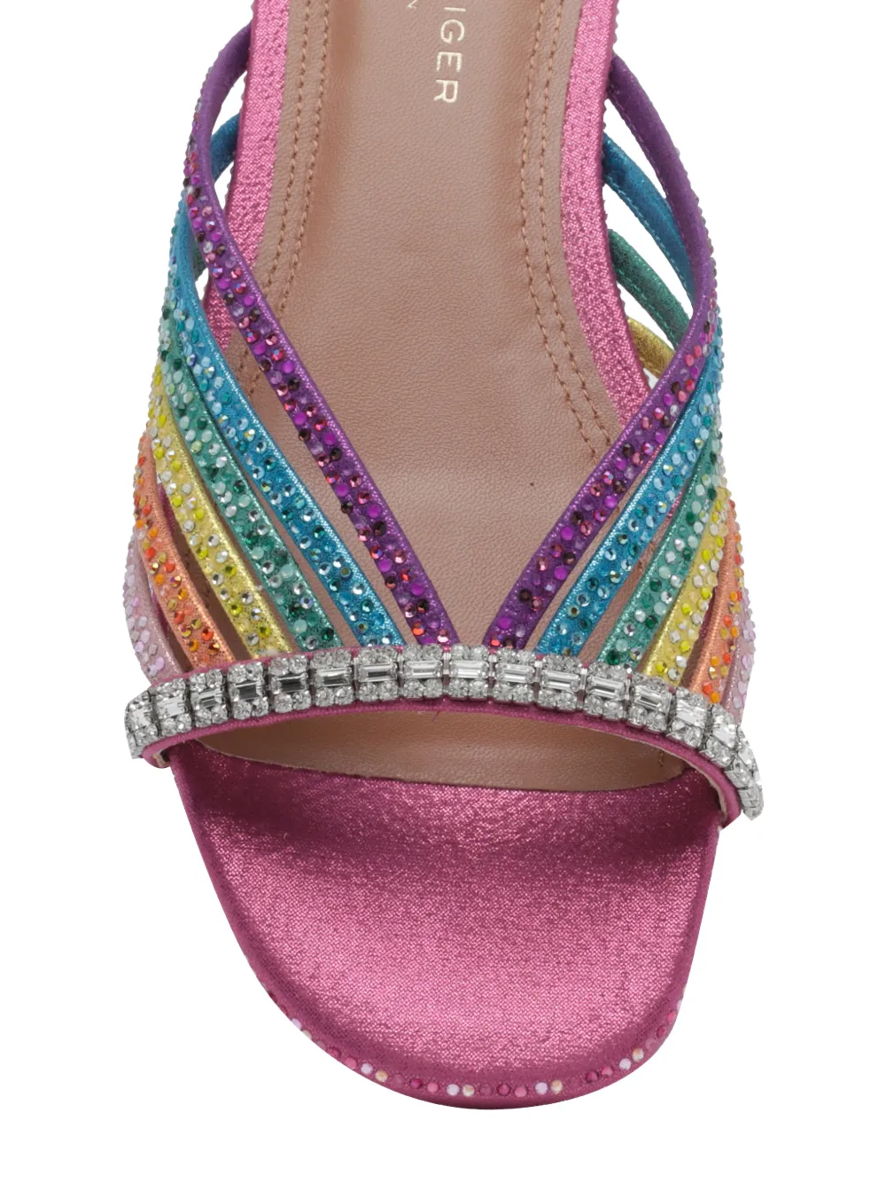 Kurt Geiger London crystal strap flat mules Roze