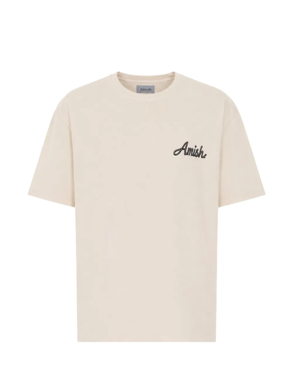 Amish Graphic-print Logo-embroidered T-shirt In Brown