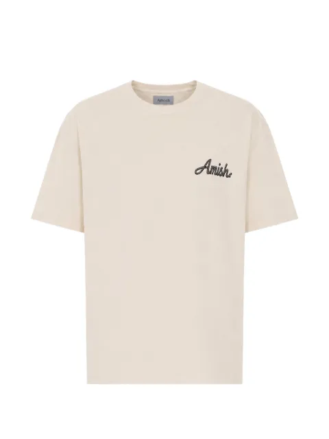 AMISH graphic-print logo-embroidered T-shirt