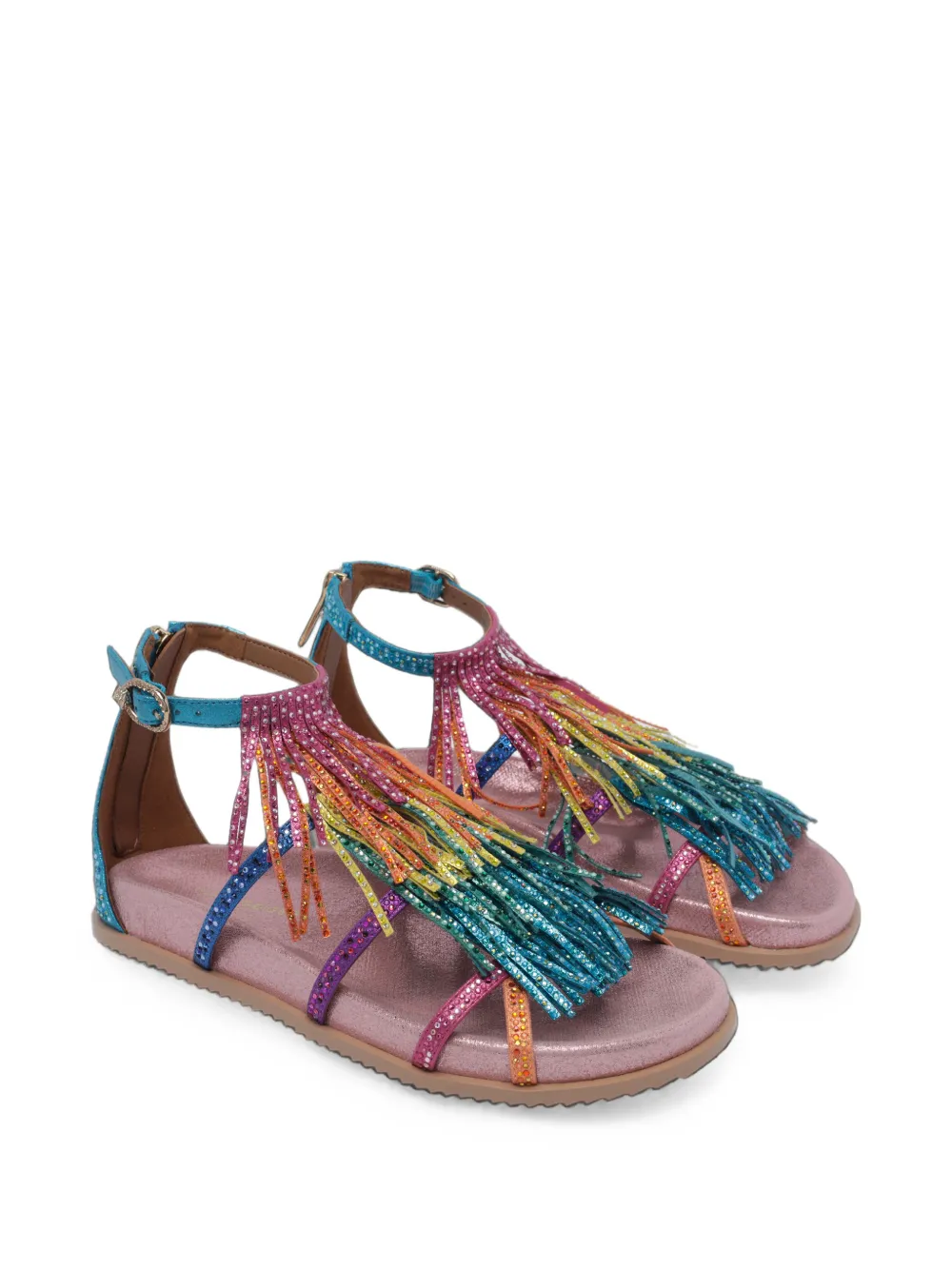 Kurt Geiger London fringe flat sandals Blauw