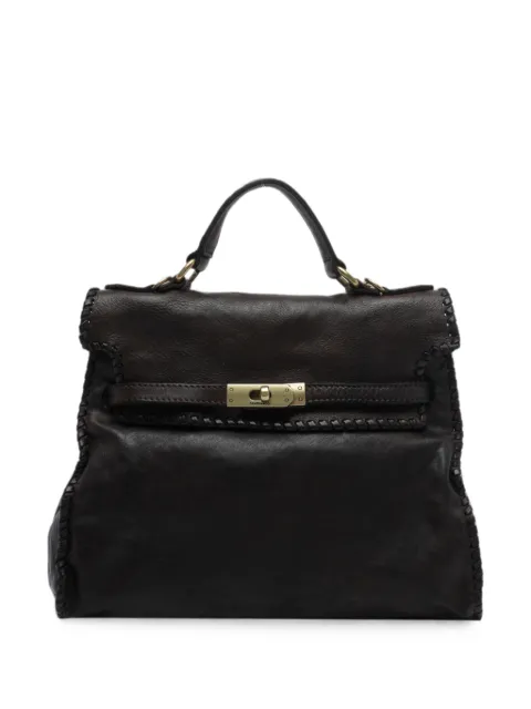 Campomaggi Ginevra whipstitch-trim leather shoulder bag