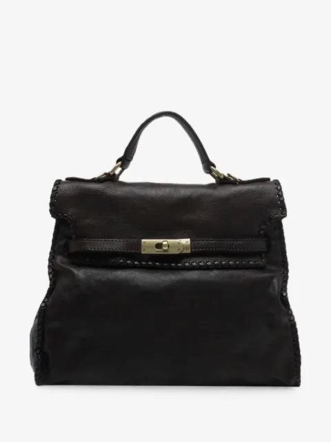 Campomaggi Ginevra whipstitch-trim leather shoulder bag