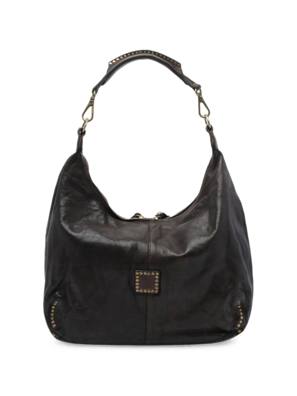 Campomaggi studded leather shoulder bag - Marrone