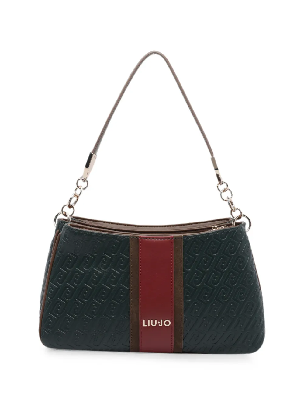 LIU JO Borsa a spalla con monogramma goffrato - Verde