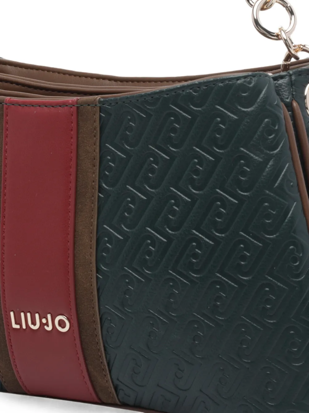 LIU JO Schoudertas met monogram-reliëf en vlakken Groen
