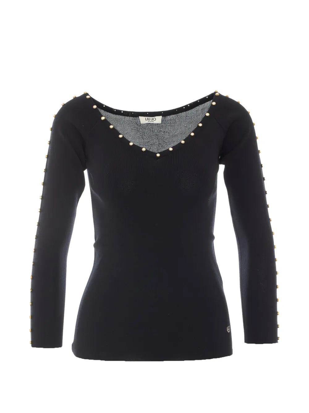 LIU JO crystal-embellished knitted T-shirt - Schwarz