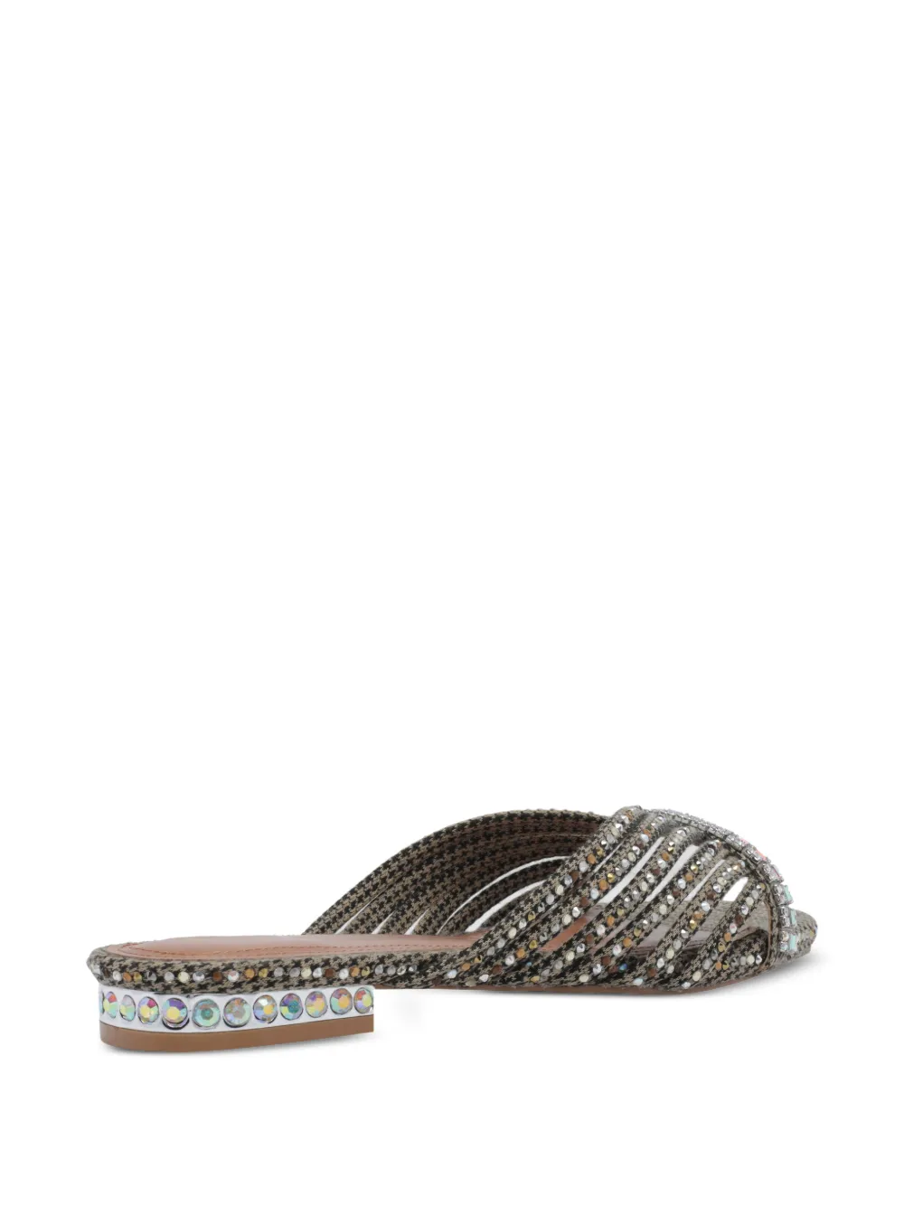 Kurt Geiger London crystal strap flat mules Beige
