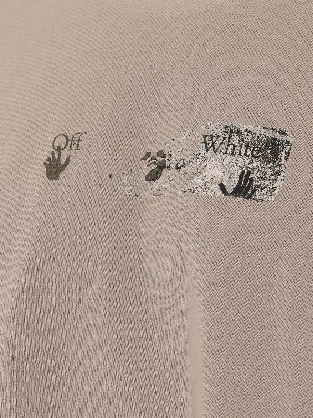 Off-White Arrows-print logo-print T-shirt Beige